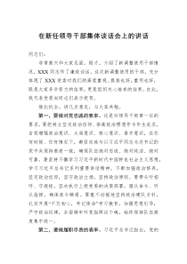 在新任领导干部集体谈话会上的讲话