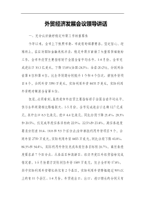 外贸经济发展会议领导讲话