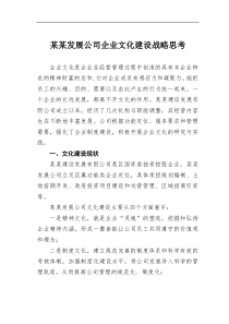 某某发展公司企业文化建设战略思考