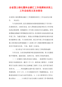 全省国土绿化暨林业碳汇工作视频培训班上工作总结范文发言报告