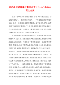 党员观看“廉政警示教育片”后个人心得体会范文多篇