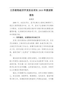凌晓东江苏射阳经济开发区总河长2019年度述职报告