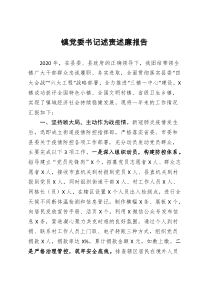 镇党委书记述责述廉报告