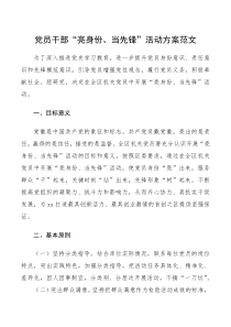 活动方案党员干部亮身份当先锋活动方案范文
