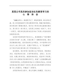 某某公司党员参加延安红色教育学习的心得体会