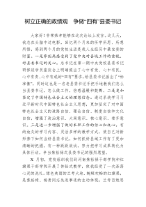 树立正确的政绩观争做四有县委书记