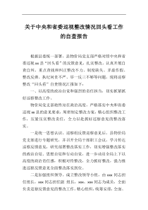关于中央和省委巡视整改情况回头看工作的自查报告