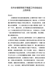 在市乡镇领导班子换届工作总结会议