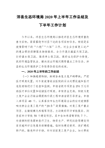 沛县生态环境局202x年上半年工作总结及下半年工作计划