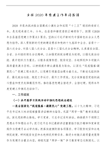 乡镇2020年党建工作年终总结