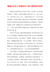 (精选例文)企业员工拓展培训心得与感受参考范例