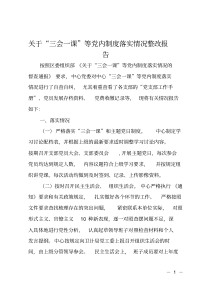 关于“三会一课”等党内制度落实情况整改报告