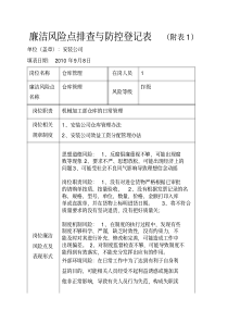廉洁风险点排查与防控登记表(仓库管理)