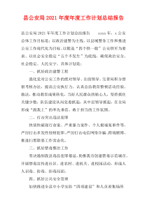 县公安局2021年度年度工作计划总结报告
