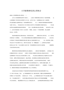 小学新教师培训心得体会