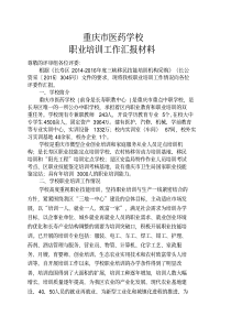 学校职业培训工作汇报材料