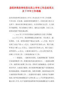 县经济商务和信息化局上半年工作总结范文及下半年工作思路