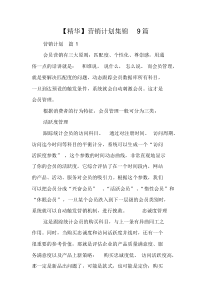 营销计划集合9篇