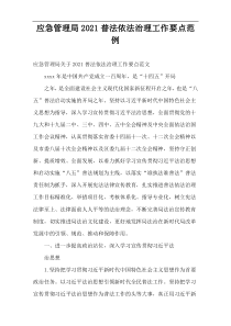 应急管理局普法依法治理工作要点范例