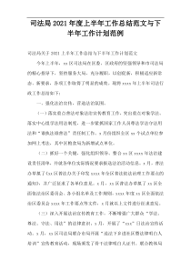 司法局年度上半年工作总结范文与下半年工作计划范例