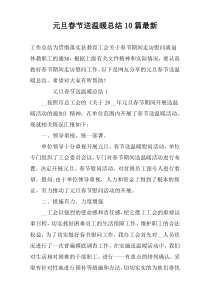 元旦春节送温暖总结10篇最新