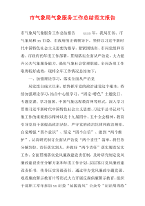 市气象局气象服务工作总结范文报告