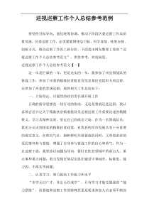 巡视巡察工作个人总结参考范例
