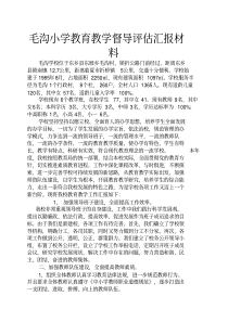 小学教育教学督导评估汇报材料