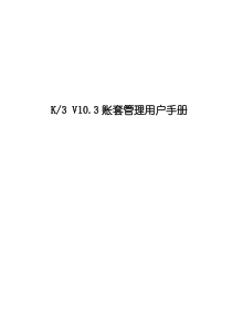 K3V10.3账套管理用户手册