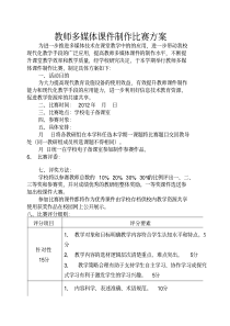 教师多媒体课件制作比赛方案