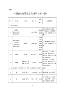 特别管控危险化学品目录2020第一版
