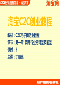 C2C电子商务创业教程-第1章-电子商务模式及C2C简介-丁