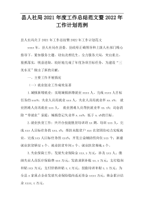 县人社局2021年度工作总结范文暨2022年工作计划范例