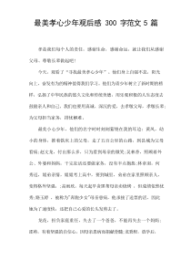 最美孝心少年观后感300字范文[5篇]