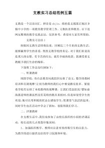 支教实习总结范例五篇