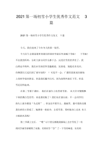 2021第一场初雪小学生优秀作文范文3篇