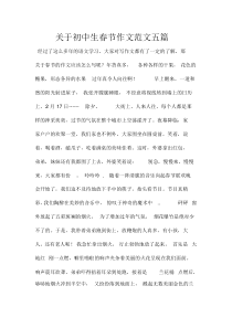 关于初中生春节作文范文五篇