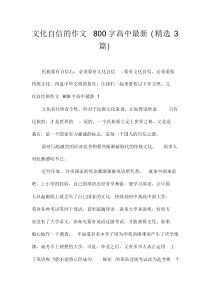 文化自信的作文800字高中最新(精选3篇)