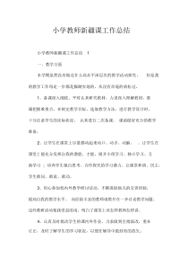 小学教师新疆课工作总结