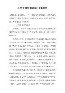 小学生清明节总结10篇范例