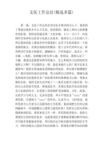 支医工作总结(精选多篇)