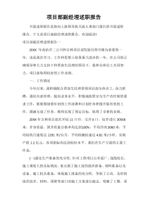项目部副经理述职报告