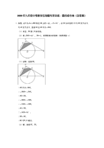 2020年九年级中考数学压轴题专项训练：圆的综合卷(附答案)
