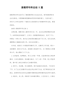 新教师年终总结5篇