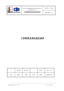 SWQI501上海物供工作职责及岗位适任条件