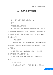 中小学资金管理制度