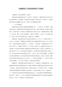主题教育工作巡回指导组工作报告