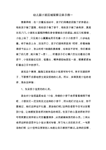幼儿园小班区域观察记录示例3篇