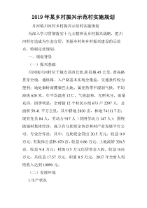 2019年某乡村振兴示范村实施规划.doc