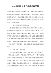 中小学消防安全日活动总结五篇